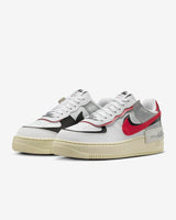 NIKE Air Force 1 Shadow, Sneaker Mujer, White Gym Red Black Metallic Silver, 41 EU