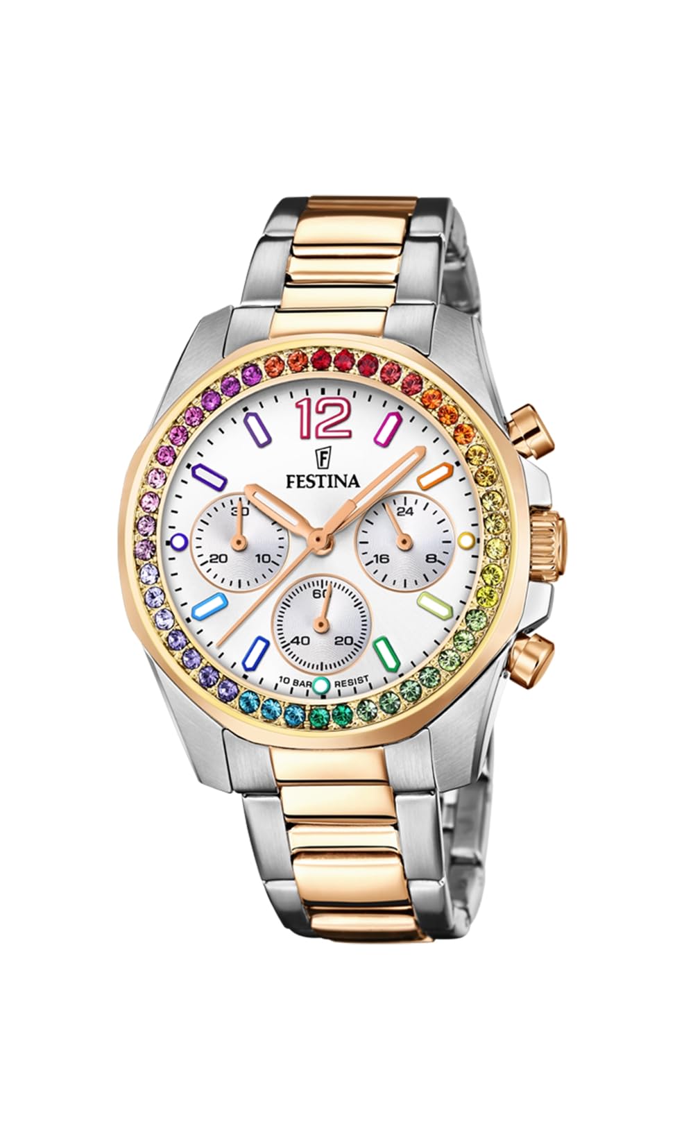 Festina Reloj Mujer F20608/2 Boyfriend Caja de Acero Inoxidable 316l Multi Correa de Acero Inoxidable 316l Plateado