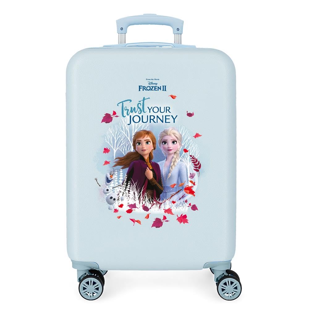 Disney Frozen Trust Your Journey Maleta de Cabina Azul 37x55x20 cms Rígida ABS Cierre combinación 32L 2,5Kgs 4 Ruedas Dobles Equipaje de Mano