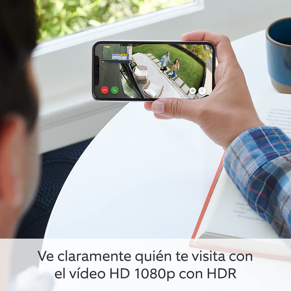 Ring cámara Pro con luces y enchufe (Spotlight Cam Pro Plug-In) | Cámara exterior con vídeo 2K, Ring Vision, detección de movimiento 3D (alternativa al CCTV) | 30 días de prueba gratuita de Ring Home