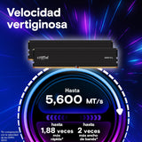 Crucial Pro RAM DDR5 128GB (2x64GB) 5600MHz, Intel XMP 3.0 / AMD Expo, (PC) Memoria RAM DDR5 128GB - CP2K64G56C46U5