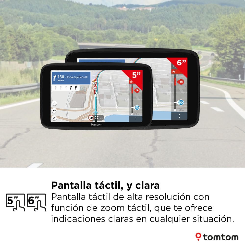 TomTom navegador para camion GO Professional 2.ª generación (con pantalla táctil capacitiva de 5" y mapas de Europa, información de tráfico a tiempo real.Ideal para camiones,buses y vehículos grandes)