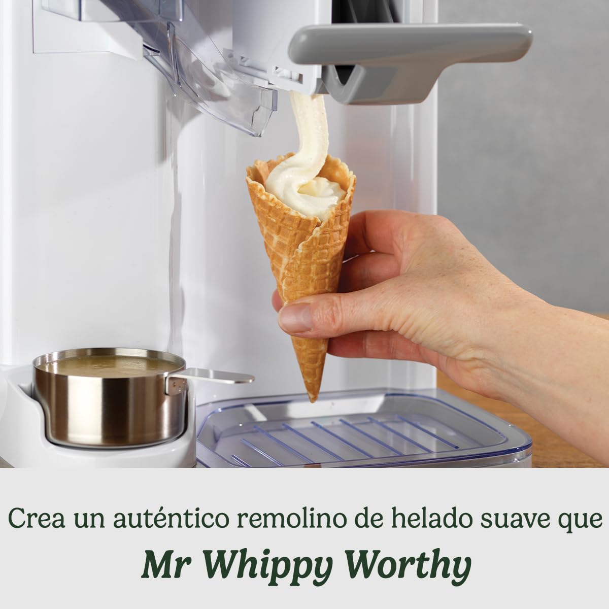Cuisinart Heladera Soft Serve Ice Cream Maker, Capacidad 1.4L, 100% automática, Helado suave, Dispensador de toppings, Cucuruchos