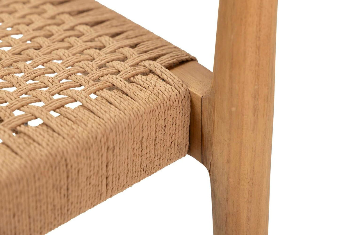 SILLA MADERA TEKA CUERO 51x52x85 CM