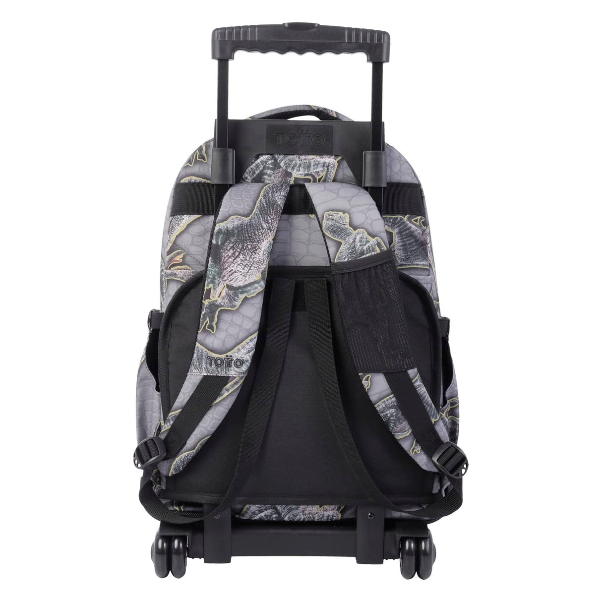 TOTTO Mochila Escolar con Ruedas Estampado Dinosaurios-Renglones, Niños, Gris, 60