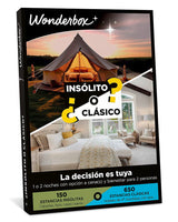 WONDERBOX - Caja Regalo - Insólito o clásico - 800 estancias insólitas o clásicas a Elegir Entre hoteles hasta 4 Estrellas, cabañas, Casas Rurales en la Naturaleza, hoteles con SPA