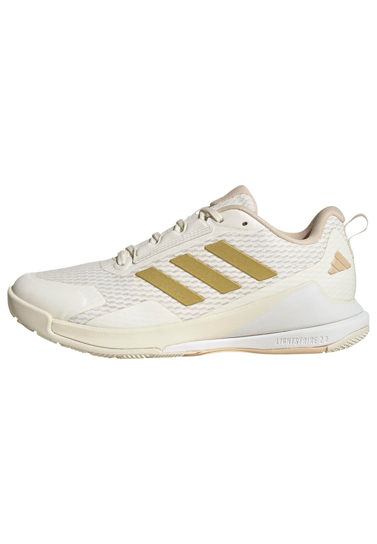 adidas Mujer Novaflight 2 Indoor Shoes, Off White/Gold Met./Crystal Sand, 38 EU