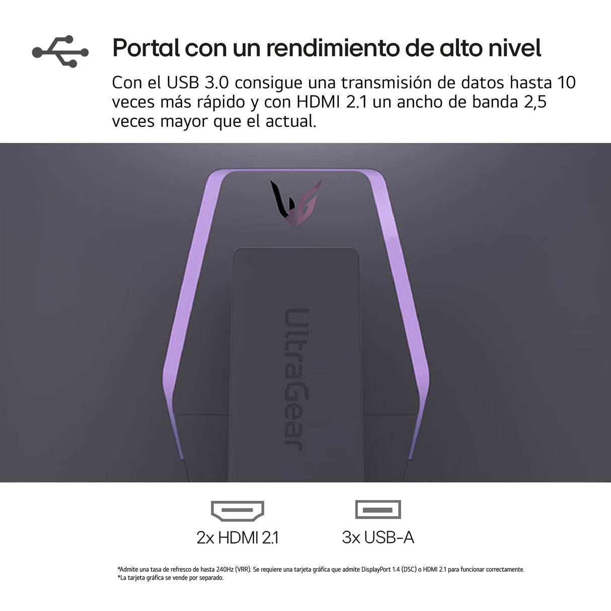 LG 39GS95QE-B - Monitor Gaming Ultragear Curvo, 39", OLED UW5K2K (5120 x 2160), Curvatura 800R, 21:9, 240 Hz, 0.03 ms, AMD FreeSync Premium Pro, Acabado Anti-Glare, Negro