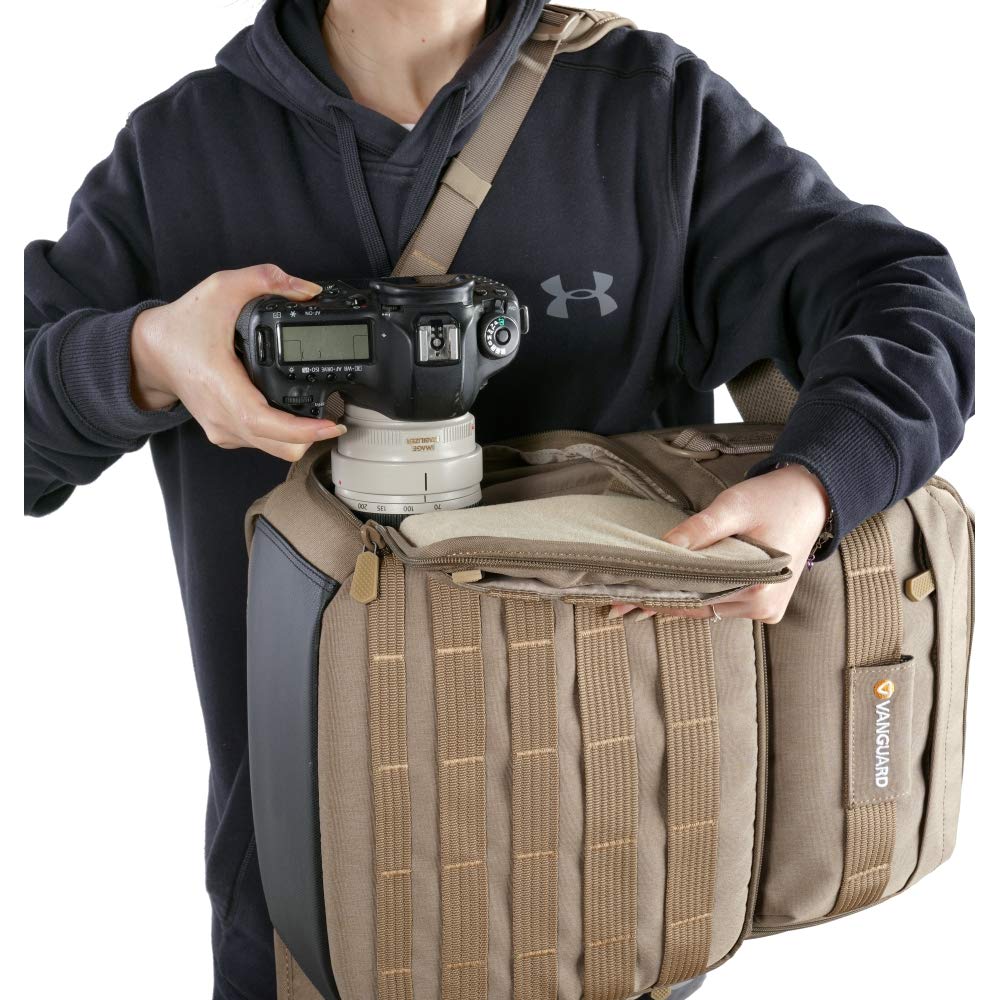 VANGUARD Veo Range T48 Mochila para cámaras Pro DSLR/sin Espejo, Estilo táctico, Color Negro, Beige, Veo Range T48 BG
