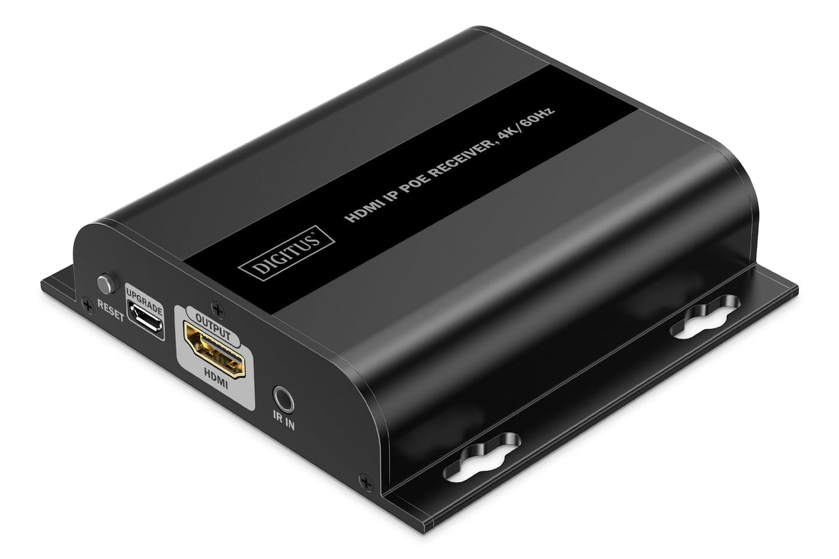 DIGITUS Receptor extensor HDMI PoE IP para DS-55353 – UHD 4k 60 Hz – HDMI 2.0 – hasta 120 m de alcance – unidad receptora – punto a multipunto – CAT 6 – negro