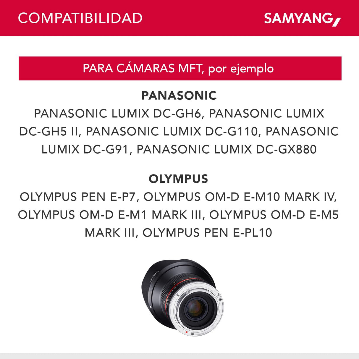 Samyang F1220509101 - Objetivo fotográfico CSC-Mirrorless para Micro Cuatro Tercios (distancia focal fija 12mm, apertura f/2-22 NCS CS, diámetro filtro: 67mm), negro