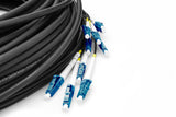 DIGITUS DK-2A33CU100BK-BBB, Cable De Fibra Óptica OS2, 100 m, LC (UPC) a LC (UPC), Cable Breakout De 12 Fibras, 1/10 Gbit/s, Cable De Fibra Óptica Monomodo SM, Fibra: G.657.A1 9/125 µ, Negro