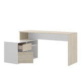 DEKIT GRUPO RIMOBEL ROX - MESA ESCRITORIO CON ALMACENAJE Y DOBLE MONTAJE - 139x75 cm - NATURAL / BLANCO