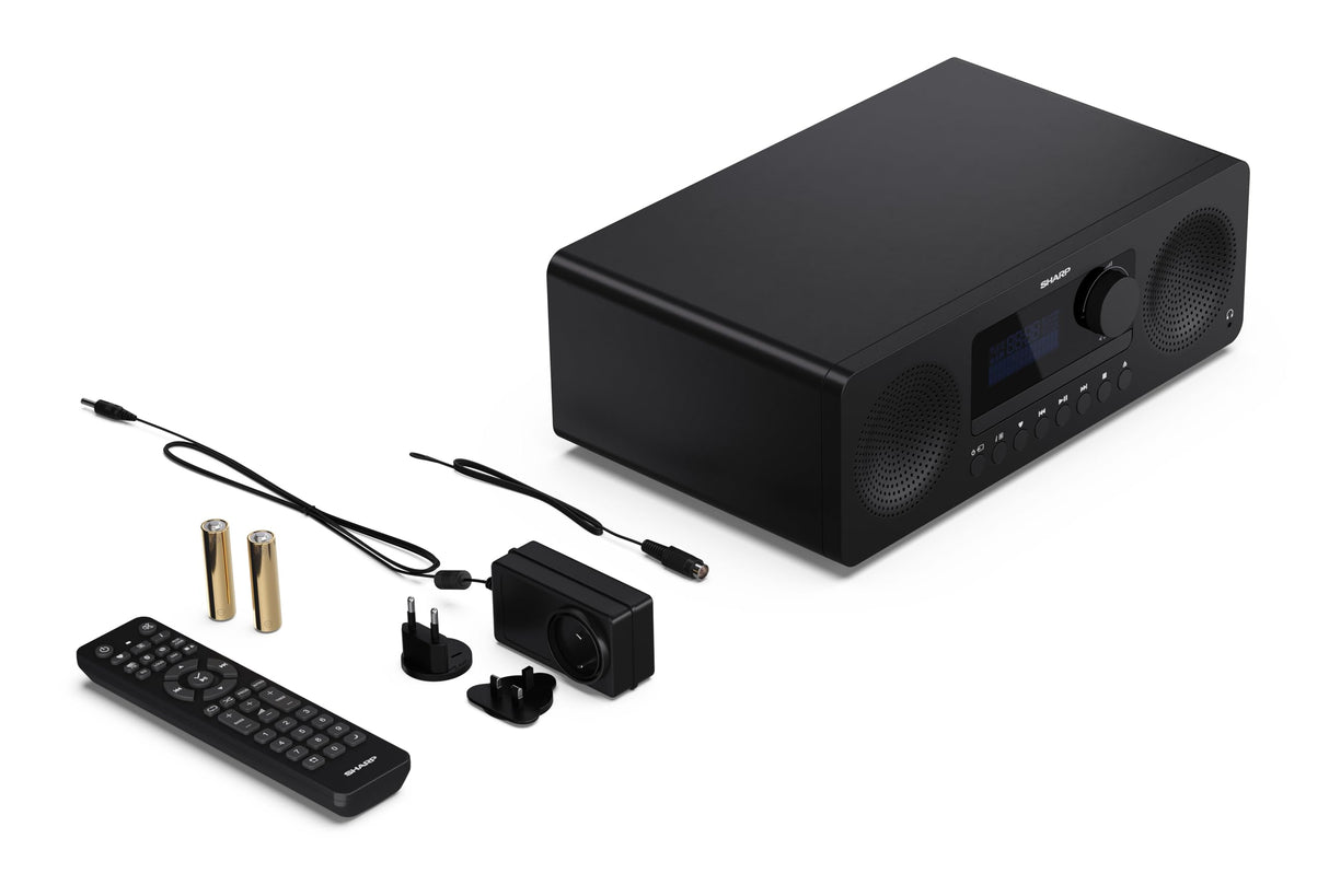 SHARP XL-B720D(BK) Tokyo All in One Soundsystem con Radio Dab, Dab+, FM, Bluetooth, CD-MP3, reproducción USB, Conexión de Auriculares, y 60W, Color Negro