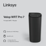 Linksys Velop Wrt Pro 7 - Router WiFi 7 tribanda, velocidades de hasta 10 680 Mbps, OpenWrt LuCI, Puerto WAN de 2,5 Gbps y 4 Puertos Ethernet de 1 Gbps