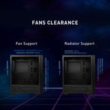 MSI Caja de Juegos de PC de Torre Media - Panel Lateral de Vidrio Templado - Ventilador aRGB de 4 x 120 mm - Soporte de refrigeración líquida de hasta 240 mm Radiador x 1 - mag Forge 112R
