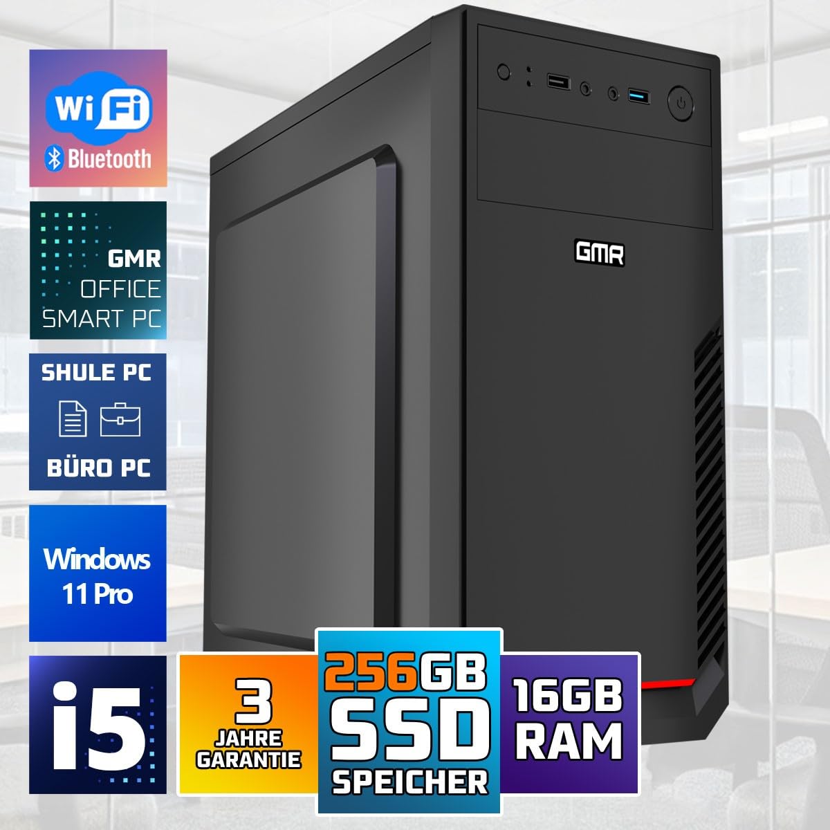 Intel i7 - Computadora Multimedia Business Office con 3 años de garantía | 32 GB RAM | 1000 GB SSD | USB 3.0 | Windows 11 Prof. 64-bit | WiFi 600 y Bluetooth 5