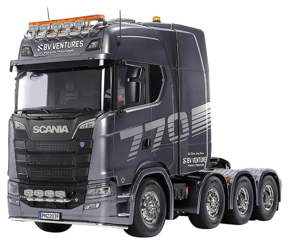 Tamiya 56376 1:14 RC Scania 8x4/4 Gun Metal Painted - Kit de Montaje, camión RC, camión teledirigido, camión, Juguete de construcción, modelismo, Manualidades
