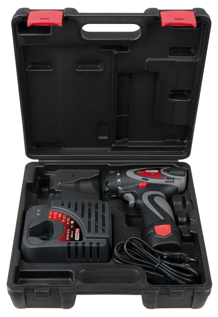 KS Tools 515.3530 1/4'' Destornillador eléctrico o a bateria, 24Nm, 400 rpm 10,8V, con 1 bateria y 1 cargador