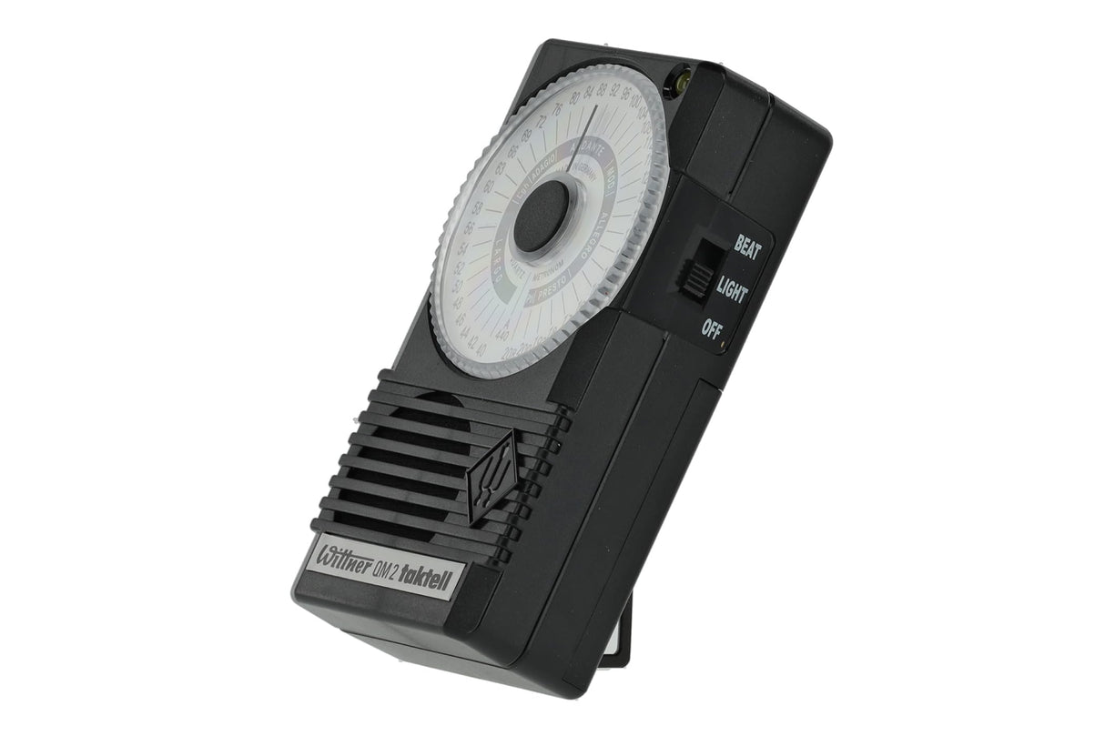 Wittner Taktell® Quartz QM 2 Series 861 - Carcasa de plástico negro - 40-208 pulsaciones/minuto - 39 posiciones de tempo - Con afinación de concierto a1 = 440 Hz - Incluye pila (9 voltios)