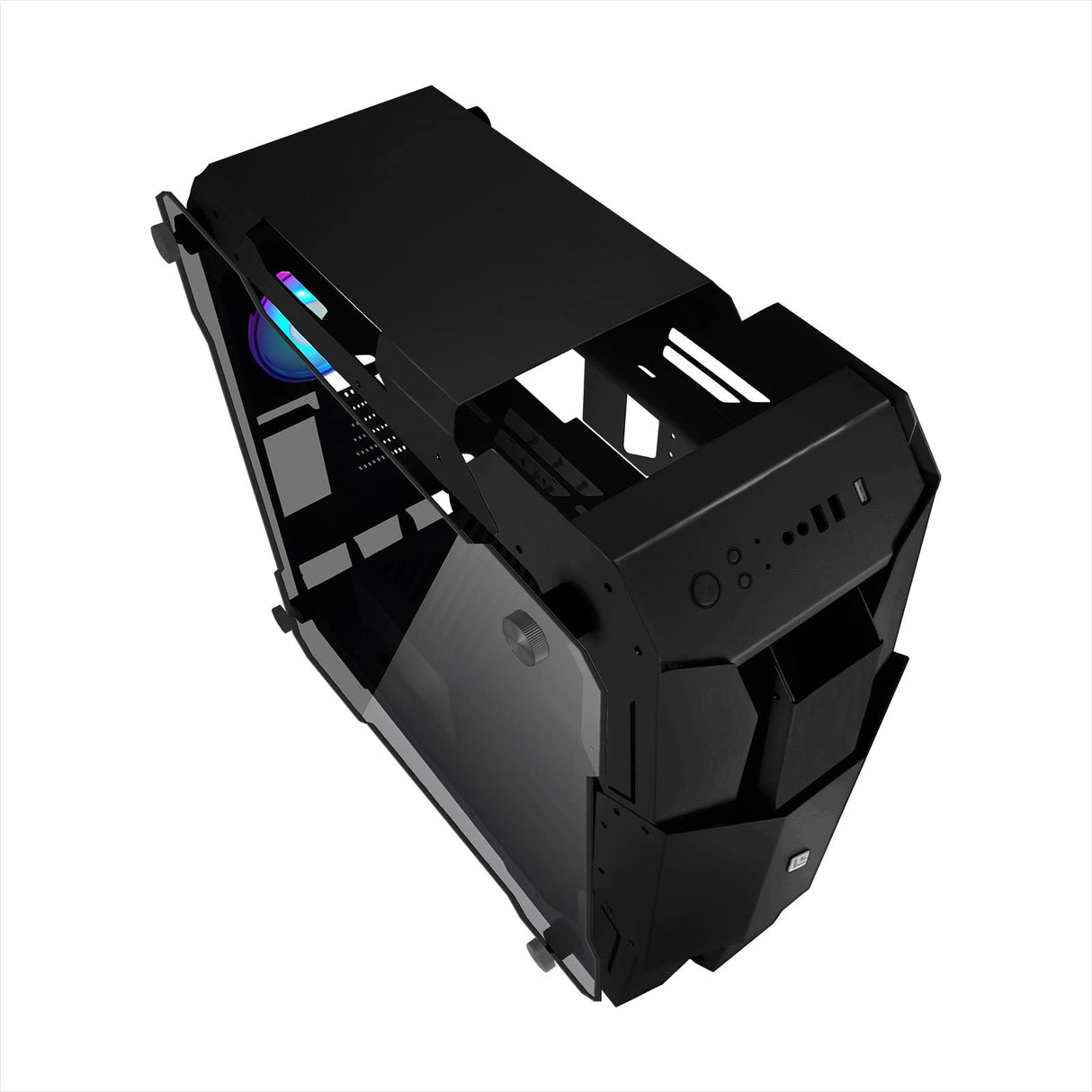 Noua Ego Caja PC Gaming Full Tower ARGB E-ATX, ATX, Micro ATX-ITX, Ventilador PWM ARGB 120mm Preinstalado, Paneles Laterales de Cristal Templado, USB 3.0, Color Negro