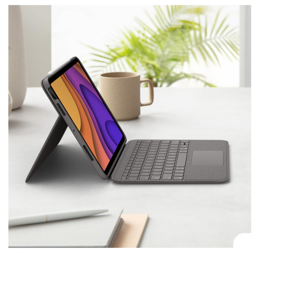 Logitech Folio Touch iPad funda teclado para iPad Air 4ª/5ª gen, 2020/2022, Disposición QWERTZ Alemán - Gris