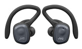JVC Auriculares Bluetooth HA-ET45T True Wireless, Micrófono y Clip Desmontable. Máxima Adaptabilidad, Agarre y Resistencia. Batería 14h, Color Negro