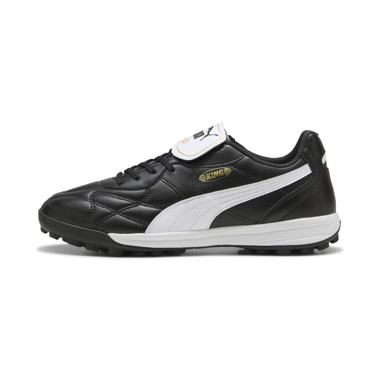 PUMA King Top TT, Zapatillas de fútbol Unisex Adulto, Negro Blanco Oro, 42 EU