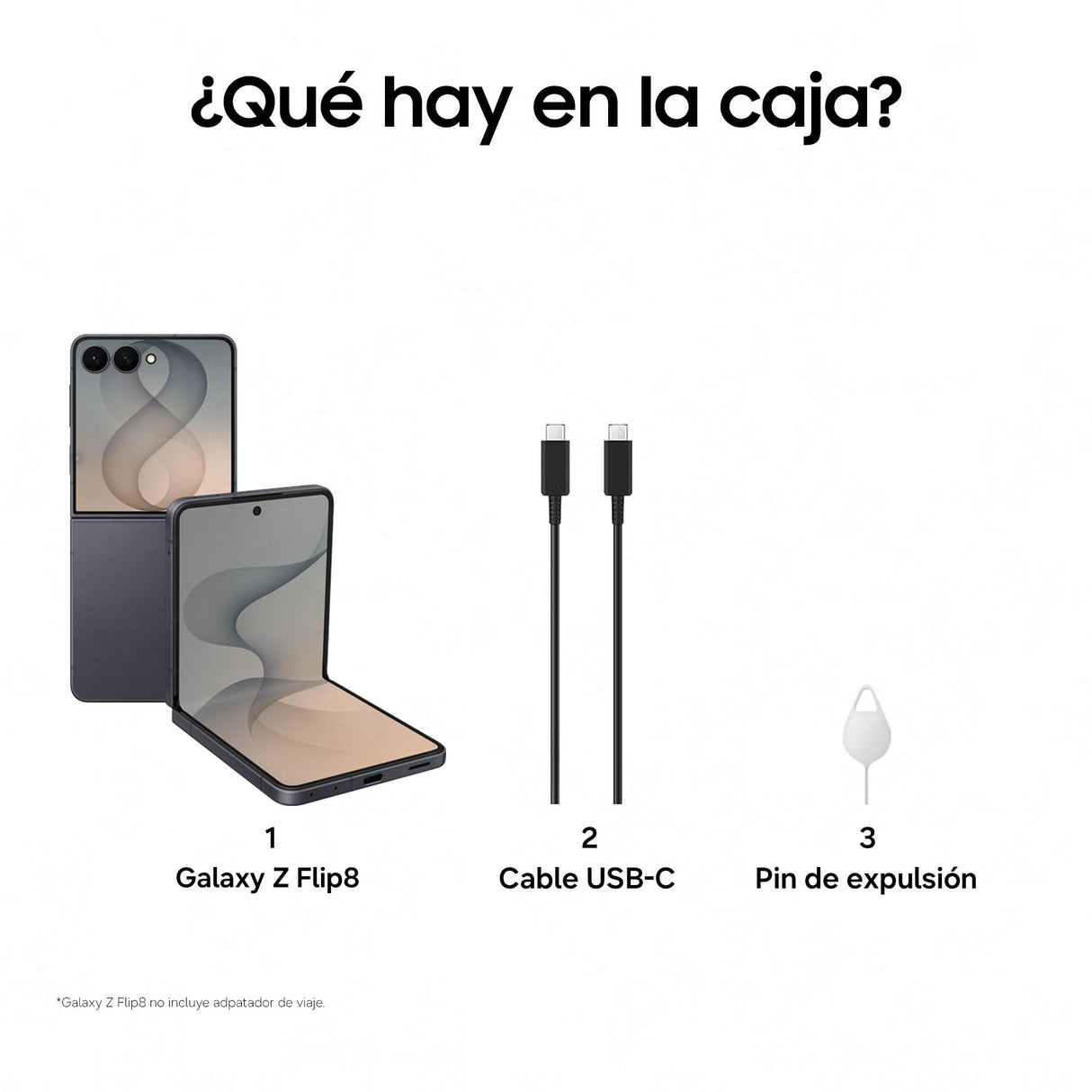 Samsung Galaxy Z Flip8, 256 GB, Teléfono Móvil con IA, Grafito
