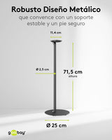 goobay Soporte para Altavoces Sonos Era 100, Capacidad de Carga de 3 K, gestión de Cables, 71,5cm de Altura, Negro, 71026