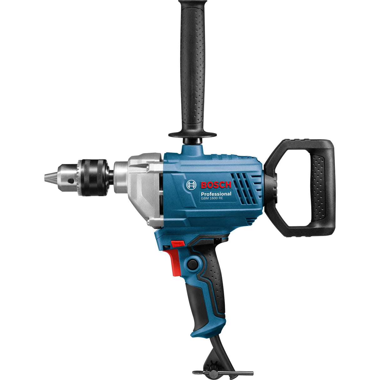 Bosch Professional GBM 1600 RE - Taladro sin percusión (850 W, Ø max perforación acero 16 mm, empuñadura giratoria 360°, en caja)