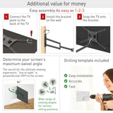 Barkan Soporte TV de Pared 102cm de Largo Inclinable y Giratorio, Articulado para Pantallas de 13-86 Pulgadas, Peso máximo 60Kg, Ultra Extensible, para LED OLED LCD, hasta VESA 600x400