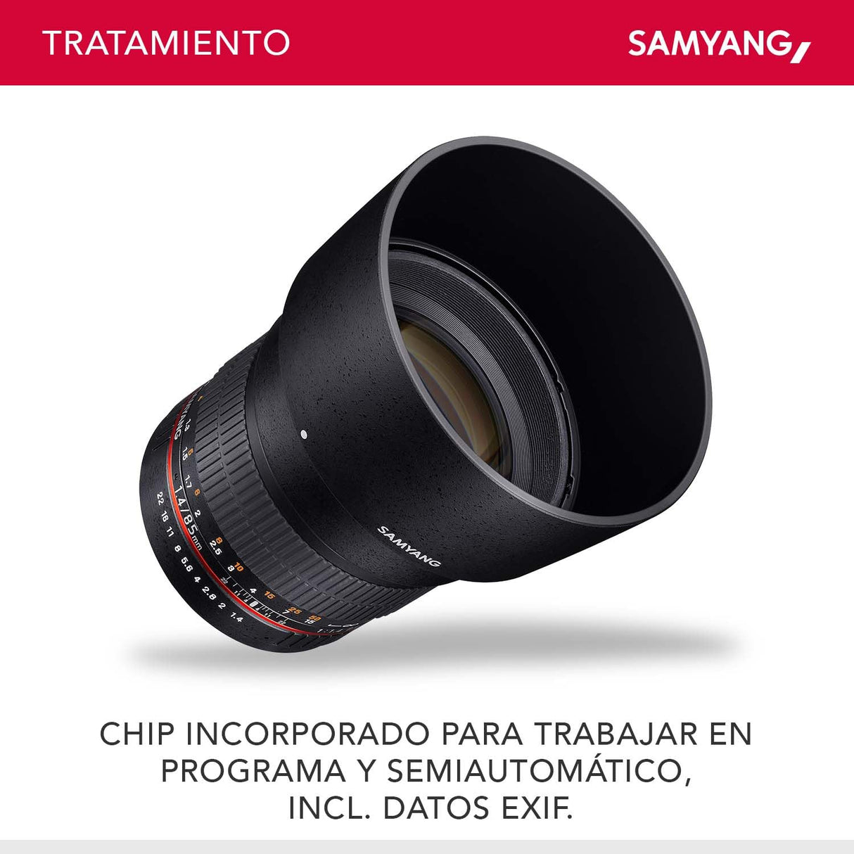 Samyang F1111206101 - Objetivo fotográfico DSLR para Sony E (Distancia Focal Fija 85mm, Apertura f/1.4-22 AS IF UMC, diámetro Filtro: 72mm), Negro