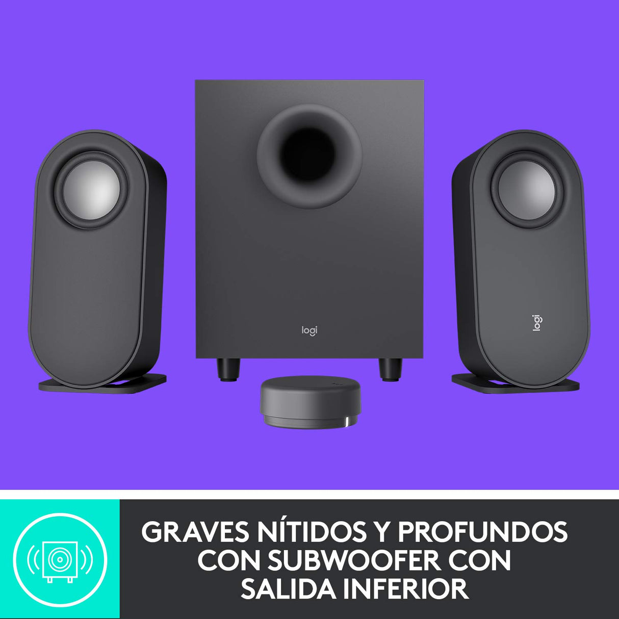 Logitech Z407 Bluetooth Altavoces para ordenador con subwoofer y control inalámbrico, Sonido inmersivo, Audio premium con varias entradas, Altavoces USB - Negro