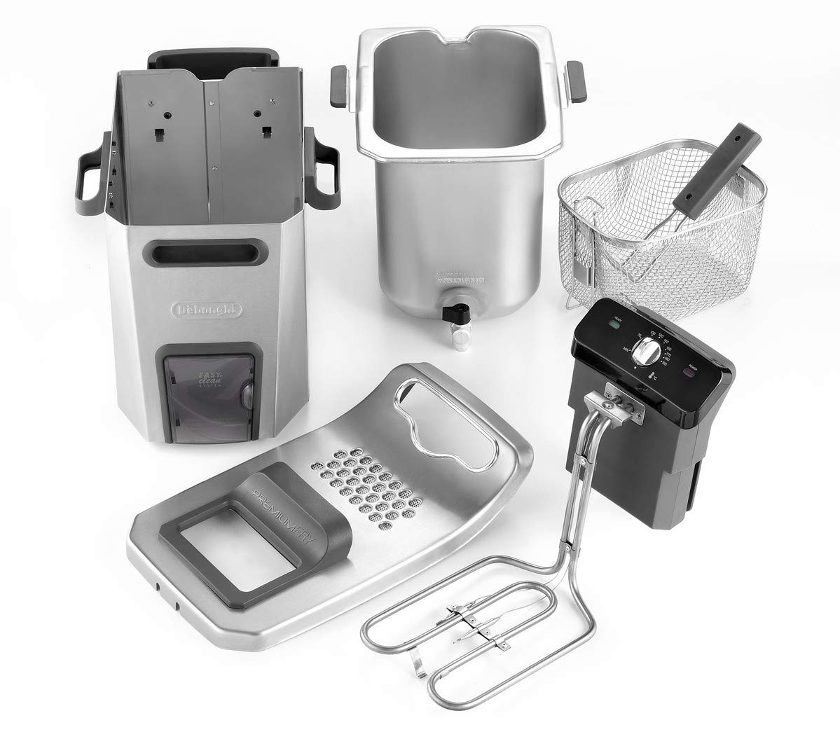 DeLonghi F44532CZ Solo - Freidora Independiente de Acero Inoxidable, 5 L, 3200 W, 1,5 kg, Negro