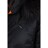 ALPHA INDUSTRIES Long Fishtail Chaqueta, Negro (Black-03), M para Mujer