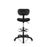 hjh OFFICE Silla de Trabajo Silla giratoria Top Work 05 Tela Alta con Respaldo reposapies Altura Ajustable Negro