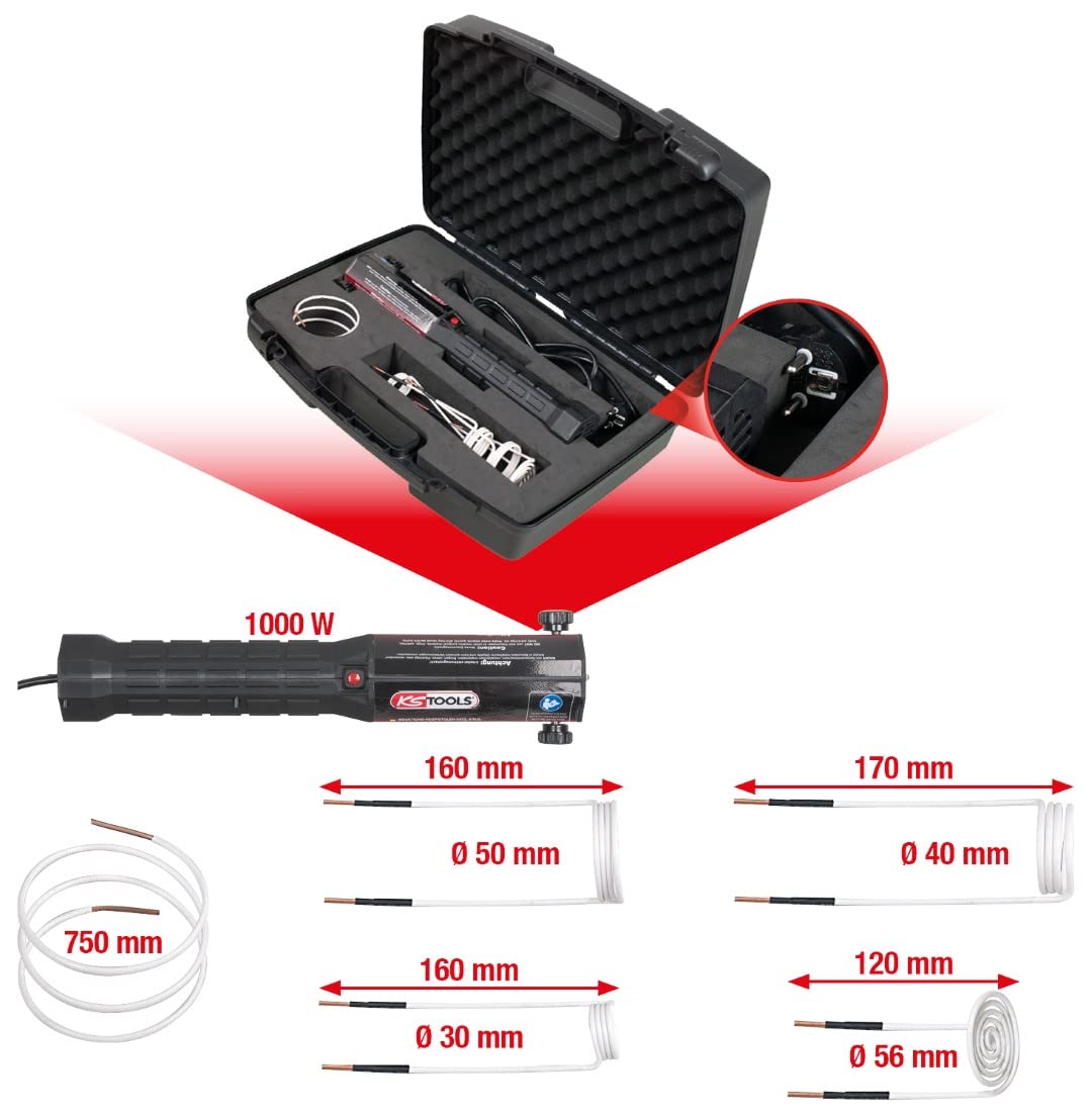 KS Tools 500.8480 Juego de pistolas calentadoras de inducción, 6 pzs