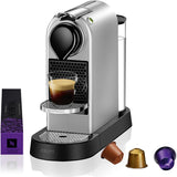 Krups Nespresso Citiz - cafetera de cápsulas monodosis, con 19 bares de presión, thermoblock, función automática con botones retroiluminados, color Plata, modo Eco, Incluye kit bienvenida