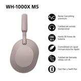 Sony WH-1000XM5 Auriculares de Diadema inalámbricos Premium con Noise Cancelling, Bluetooth, Llamadas, Hi-Res, 30 h de batería, Incluye Estuche rígido, iOS, Android - Rosa Palo