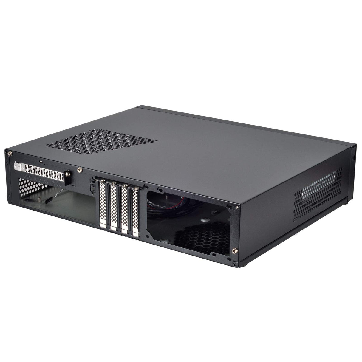 Silverstone SST-ML04B-C - Carcasa de Ordenador silenciosa Milo Slim HTPC Micro ATX, Conector USB Tipo C en el Puerto de E/S, Negro