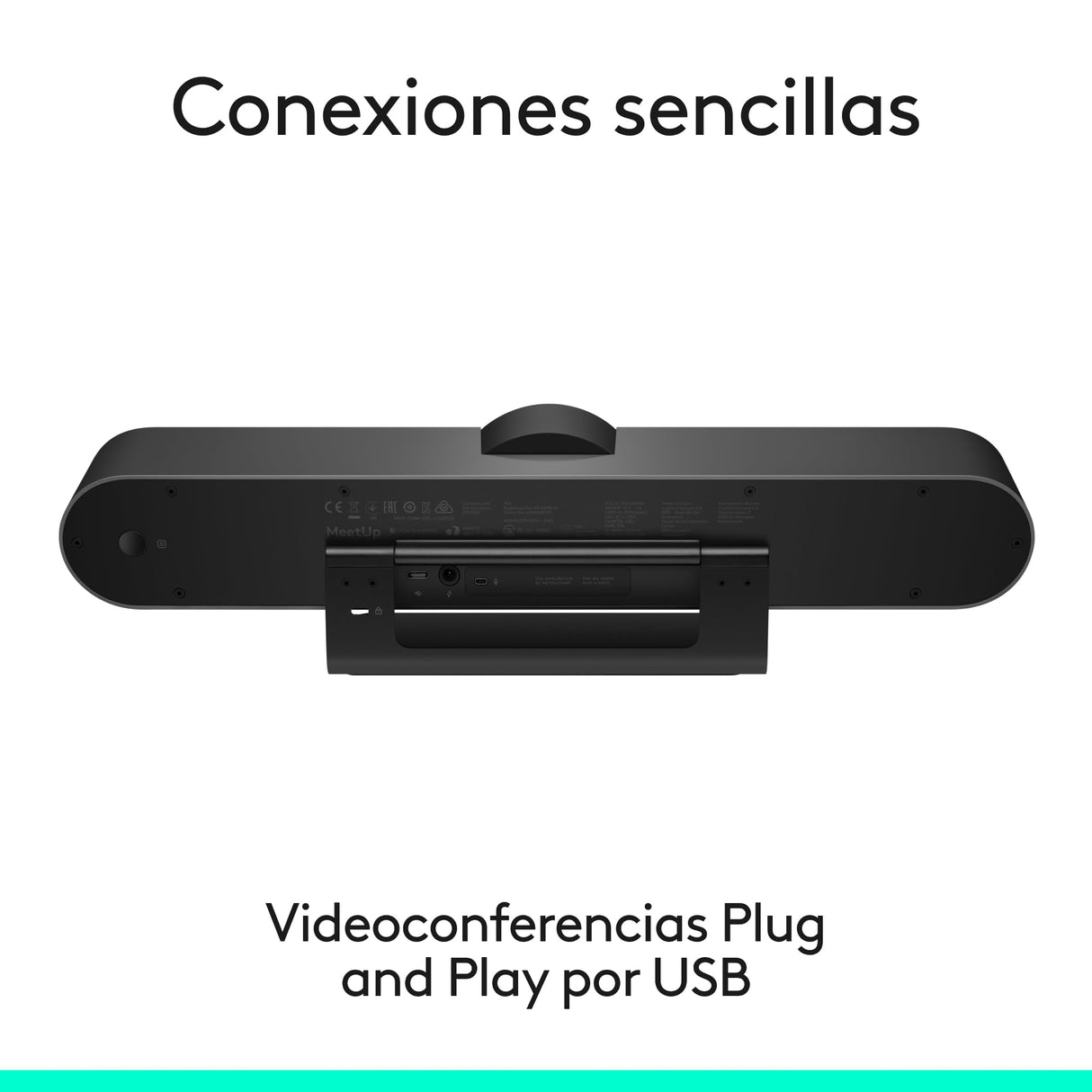 Logitech MeetUp, Sistema de Cámara para Conferencias, Webcam Ultra HD 4K/1080p/720p, 3 Micrófonos/Altavoces Personalizables, Amplio Campo Visual 120 grados, PC/Mac/Portátil/Macbook/Tablet Negro