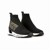 DKNY Nona Sock Slip on Sneaker, Zapatillas Mujer, Oro Negro, 36 EU
