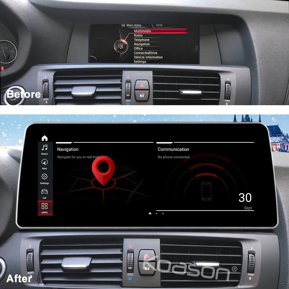 Koason 12.3inch Android12 Pantalla CarPlay GPS Reproductor Multimedia para X3 X4 F2 F26 2013-2016 Año NBT