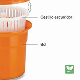 LACOR - 61425 - Centrifugadora Manual 25 litros - Naranja