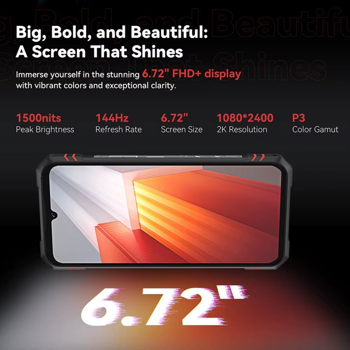 Cubot Kingkong Star 2 - Smartphone de 6.72" FHD+, 24GB (12GB+12GB) RAM y 256GB ROM, Cámara Triple 100 MP + Macro 5 MP, Batería 5100mAh, Android 14, Procesador MediaTek Dimensity 8200, Color Negro