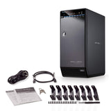 FANTEC 8X Hard Drive Enclosure USB-C 3.1 Gen2 10G for The Installation of 8X 3.5/2.5 Inch SATA I/II/III HDDs/SSDs. Automatic Fan with Internal Temperature Sensor, Lockable Metal housing, Black
