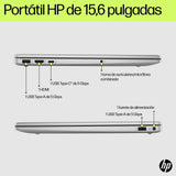 HP Ordenador portátil 15.6" FHD (Intel Core i5-1334U, 16GB RAM, 1TB SSD, Intel Iris Xe Graphics, Sin Sistema Operativo) Plata y Azul - Teclado QWERTY Español