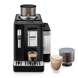De'Longhi Rivelia EXAM440.35.B, Cafetera Superautomática con Espumador de Leche Manual, Tamaño Compacto, 8 Recetas, Pantalla Táctil a Color, Negro Ónix