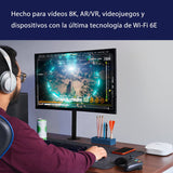 Router wifi de malla eero Pro 6E de Amazon | Con Ethernet de 2,5 Gb/s, 190 m2 de cobertura y capacidad para más de 100 dispositivos, para streaming, trabajo y videojuegos | 1 unidad, modelo de 2022